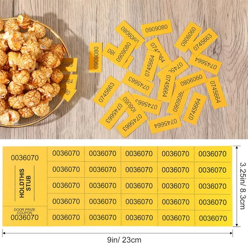 Vista 3 de Kosiz 2000 hojas de boleto de rifa, 25 boletos de subasta chinos, bandeja complicada para rifas, para recompensas de clase escolar, carnaval