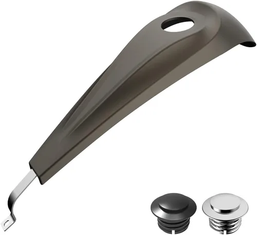 Vista 102 de Consola de tanque de perfil bajo para Harley Touring 2008+, whisky ámbar, panel de combustible de tablero liso y tapa de tanque de gasolina cromada