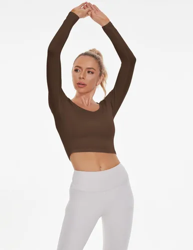 Vista 5 de DSPSAM Camisas básicas de manga larga para mujer, estilo casual, ajustadas, para salir, moda de otoño para mujer