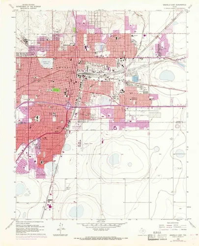 Amarillo East TX topo map, 1:24000 Scale, 7.5 X 7.5 Minute, Historical, 1956, Updated 1968, 26.9 x 21.8 in