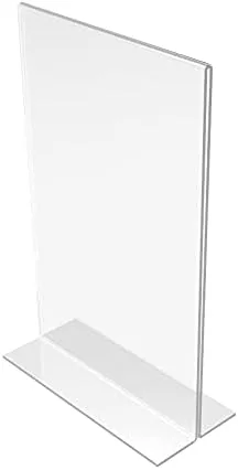 Vista 3 de FixtureDisplays Paquete de 24 soportes de acrílico transparente de 5.5 x 8.5 pulgadas para mesas, marco de mesa vertical para carpa de tienda