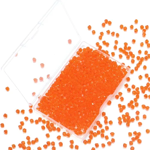 Vista 11 de 1000 cuentas de cristal de cristal de 0.157 pulgadas a granel facetadas de bicono espaciador cuentas para hacer joyas de bricolaje