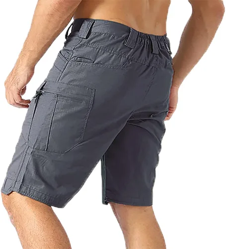 Vista 2 de Pantalones cortos tácticos urbanos impermeables para hombre, de secado rápido, transpirables, para senderismo, pesca (sin cinturón)