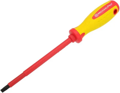 MichaelPro Destornillador aislado VDE de 0.256 x 5.906 in 1000 V, herramientas para electricista, destornillador ranurado con punta magnética, hoja
