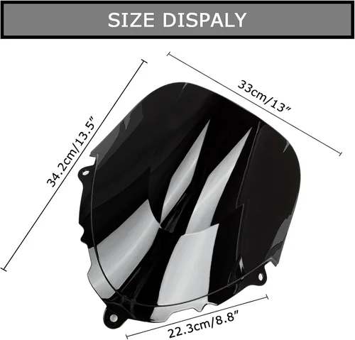 Vista 3 de PSLER Parabrisas doble burbuja para Katana GSX600F GSX750F 1998-2008 negro