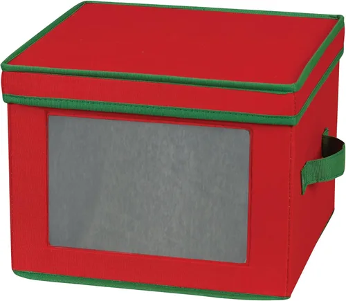 Vista 8 de Household Essentials - Caja de almacenamiento para platos de cena, marco fuerte y asas, panel con ventana, tapa completamente removible, apilable