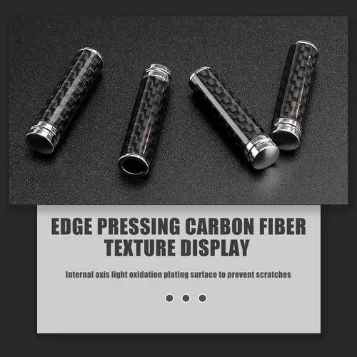 Vista 6 de 4 piezas de pomo de bloqueo de puerta de automóvil, piezas de repuesto de fibra de carbono, cubierta decorativa de tecnología de chapado de metal