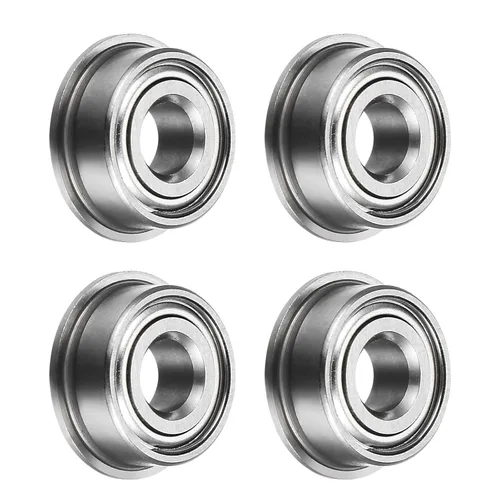 Vista 9 de uxcell MF52ZZ ensanchó el rodamiento de bolas, 4pcs 6.6x16.4x8.2 ft m acero cromado doble blindado ABEC1 cojinetes de brida