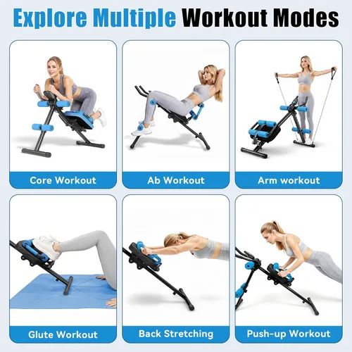 Vista 5 de EPHESPORT Multifunctional Ab Machine, Ab Workout Equipment, Adjustable Ab Trainer, Foldable, Knee and Back Protection, Ab & Sit Up Machine for