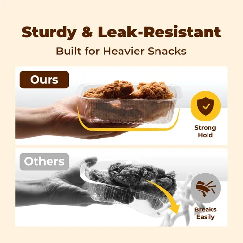 Vista 3 de Fit Meal Prep Paquete de 125 bandejas de plástico para nachos de 12 onzas, 2 compartimentos desechables para virutas y inmersiones, recipientes