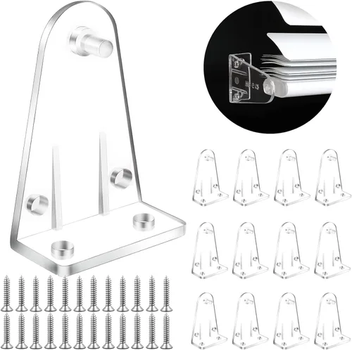 Vista 8 de 4 soportes de sujeción para persianas de 2 pulgadas, soporte inferior de plástico transparente, clips de sujeción de riel inferior para persianas