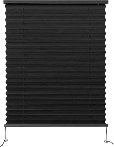 Vista 18 de Dulepax Persianas plisadas, 14 pulgadas de ancho x 24 pulgadas de largo, color negro, para caravana, remolques de viaje, ventana de autocaravana