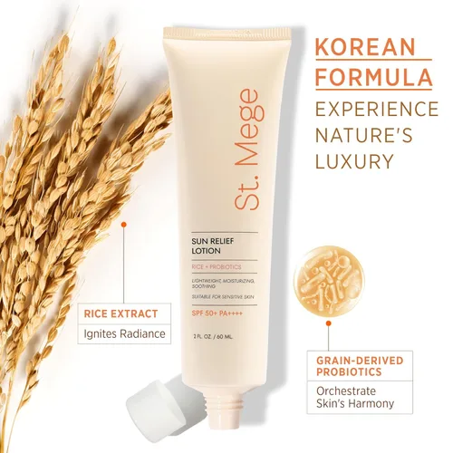 Vista 3 de Rice Korean Sunscreen: SPF 50+ PA++++, Daily Lightweight Face Sunscreen with Rice Extract & Probiotics - No White Cast, Non-Greasy Sun Block for