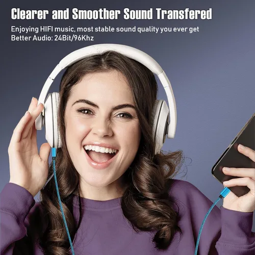 Vista 4 de Cable auxiliar tipo C USB C a 0.138 in de audio Android Cable auxiliar para Samsung Galaxy S25FE/S25 Ultra/S25 Plus/A17/A16