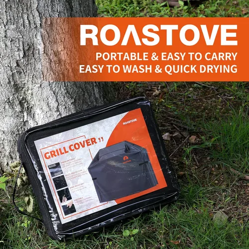 Vista 5 de Roastove Funda para parrilla de barbacoa, 600D resistente tela Oxford para Weber, Brinkmann, Char Broil, etc.