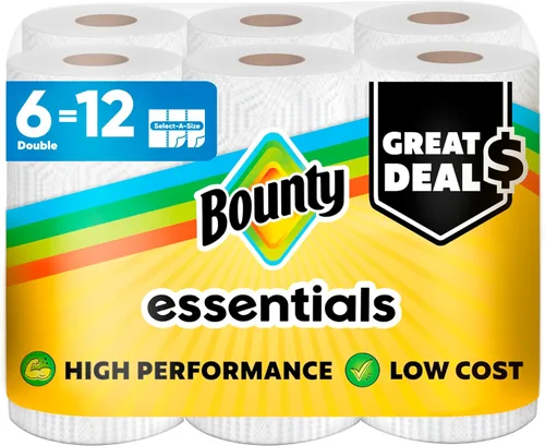 Vista 9 de Bounty 75720 Essentials Select-A-Size - Toallas de papel, 2 capas, 78 hojas/rollo, 12 rollos/cartón, 12 unidades (paquete de 1)
