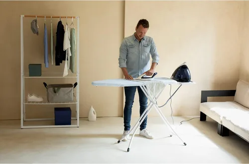 Vista 3 de Brabantia Tamaño C (49 x 18 pulgadas) Funda de Repuesto para Tabla de Planchar con Espuma Gruesa y Acolchado de Fieltro (Fresh Breeze) Fácil Ajuste