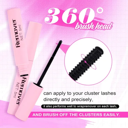 Vista 2 de Removedor de pegamento de pestañas en racimo de 0.2 fl oz, removedor de pestañas para extensiones de pestañas, removedor de pestañas individual