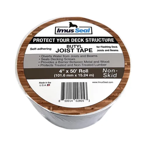Vista 8 de Imus Seal® Cinta de viguetas de butilo para vigas y vigas de cubierta intermitentes, resistente a los rayos UV, Level Decking™, Protect Your Deck