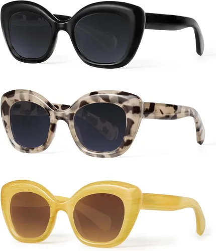 Vista 11 de JM Gafas de lectura con ojo de gato para mujer, lectores de computadora con bloqueo de luz azul con bisagra de resorte