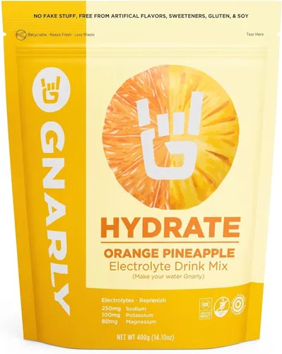 Vista 11 de Gnarly Nutrition Hydrate Electrolyte Powder - Mezcla de bebida hidratante para ejercicio de pomelo rojo rubí - Contenido NSF certificado - Solución