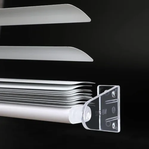 Vista 2 de 4 soportes de sujeción para persianas de 2 pulgadas, soporte inferior de plástico transparente, clips de sujeción de riel inferior para persianas