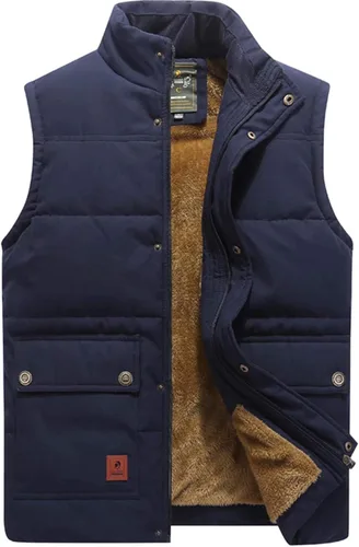 VtuAOL Chaleco de abrigo para hombre para hombre, chaleco de invierno con forro polar para exteriores, chaquetas sin mangas cálidas