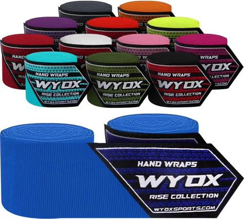Vista 17 de WYOX Gel Boxing Hand Wraps for Men Women – Elasticated Padded Long Wrist Straps Cotton & Nylon Blend for Muay Thai MMA, Kickboxing, BJJ Combat