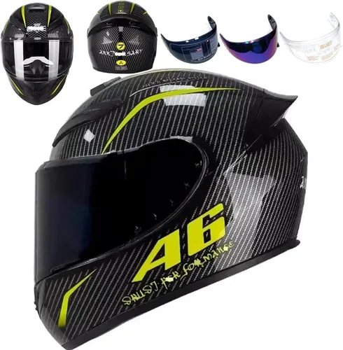 Vista 31 de HTLNUZD - Casco de motocicleta de cara completa, compatible con Pinlock, viseras transparentes y tintadas, modelo aprobado por DOT, casco de moto