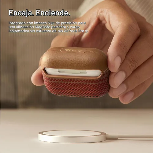 Vista 5 de PITAKA Funda MagSafe, fibra de aramida tejida para AirPods Pro 2, color Negro