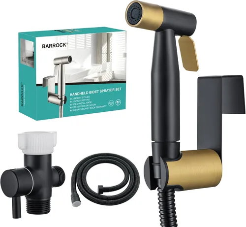 BARROCK Rociador de Bidé Manual para Inodoro, Kit de Rociado de Pañales de Tela para Bebé Hecho de Acero Inoxidable Metálico, Juego de Accesorios de
