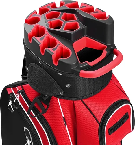 Vista 10 de UNIHIMAL Bolsa de carrito de golf de 14 vías Pro con divisor de longitud completa, bolsa de golf para hombres con asas y cubierta para lluvia