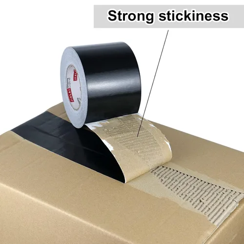 Vista 5 de JIALAI HOME Cinta de Conducto de 4 Pulgadas Negra, Grado Industrial 4 pulgadas x 55 yardas (164 pies), 9 Mil Resistente, Impermeable, Flexible, Sin