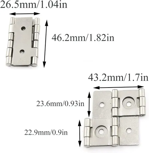 Vista 2 de Bisagra de pantalla de 4 piezas Bisagra de hierro de rotación de 360 grados 1.811x1.693 in Muebles plegables de doble efecto con tornillos