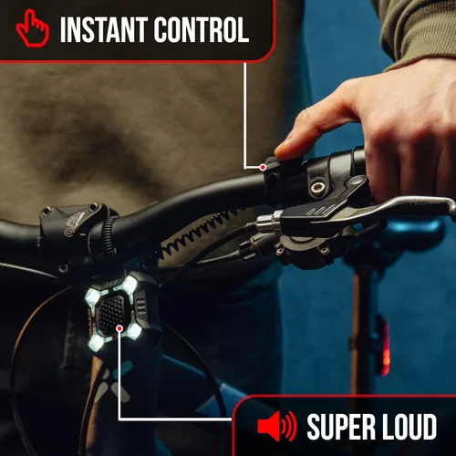 Vista 3 de [New V2] ZIREN 120-140dB USB-C High-Traffic Bike Horn & LED Light - Loudest Electric Horn - New V2 Control Switch - V2 USB-C Rechargeable - IPX4
