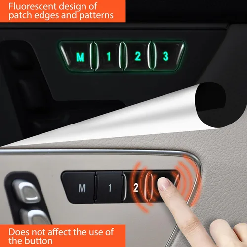 Vista 2 de G Pegatinas para botón de memoria para asiento de automóvil, cerradura de puerta, desbloqueo, cubierta de interruptor ajuste para Mercedes Benz A B