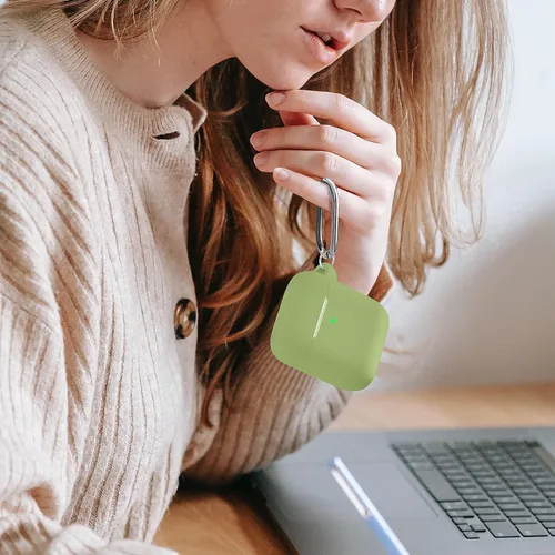 Vista 27 de Funda Protectora para AirPods 1/2, viene con kit de limpieza, funda protectora de silicona suave con hebilla, compatible con estuche de carga