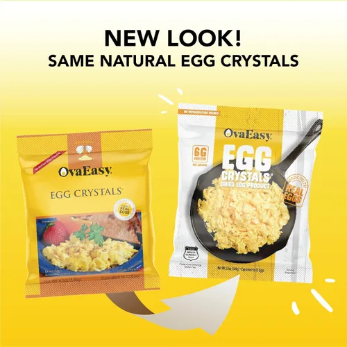 Vista 4 de Ova Easy - Cristales de huevo deshidratados, bolsa de 4.5 onzas, 12
