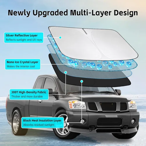 Vista 271 de Parasol para parabrisas Acura MDX 2001-2013, protector de parabrisas 300T, bloquea los rayos UV, ajuste personalizado, MDX para parabrisas