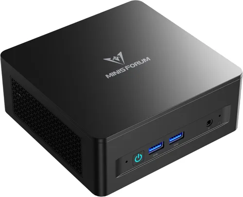 MINISFORUM DeskMini UM690L Slim Mini PC AMD Ryzen 9 6900HX PC pequeña, 16 GB LPDDR5 RAM+512 GB PCIe4.0 SSD, salidas HDMI/DP/USB4, LAN 2.5G, WiFi 6E,