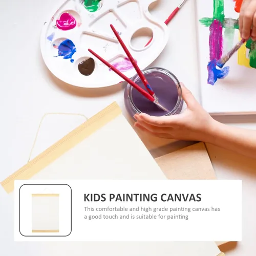 Vista 3 de FOMIYES 3 lienzos de algodón, para proyectos de acrílico, aceite y arte, vertido acrílico y oficina húmeda, rollos en blanco con cuerda para colgar