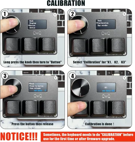 Vista 4 de BTXETUEL SayoDevice O3C Teclado OSU con Interruptores Hall de Disparo Rápido Interruptores Lineales Magnéticos con Perilla y Pantalla, Copiar Pegar