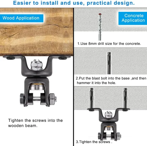 Vista 7 de BeneLabel Heavy Bag Ceiling Mount with Spring & Chains 360° Rotation Punching Bag Ceiling Hanger with Bearings Boxing Bags Holder Hardware with 2
