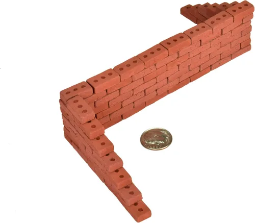 Vista 3 de Acacia Grove Mini ladrillos rojos reales, escala 1/12 (paquete de 100)