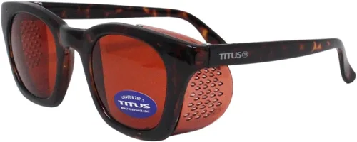 Vista 20 de TITUS G12 Gafas de seguridad estilo retro con malla de acero inoxidable plegable suave o protector lateral de color a juego