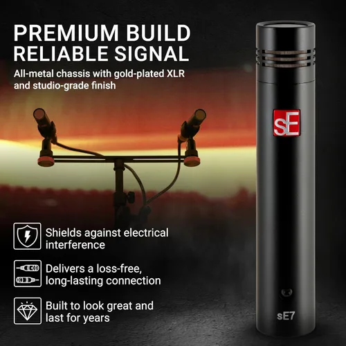 Vista 6 de SE ELECTRONICS - Micrófono de condensador cardioide de diafragma pequeño sE7 con clip