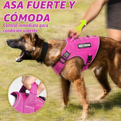 Vista 4 de Arnés Táctico para Perros Talla Pequeña, Sin Tirones Chaleco Militar para Perros con Asa, Arnés Reflectante de Servicio Pesado para Mascotas