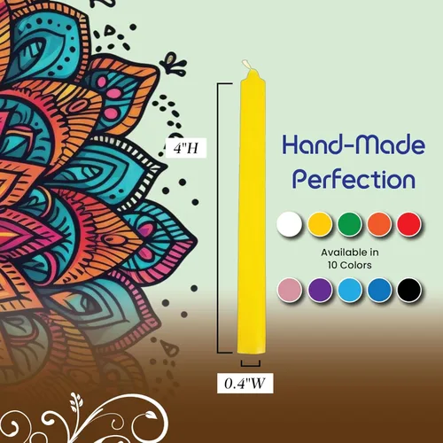 Vista 8 de Juego de 20 velas cónicas de color sólido, velas de cera de parafina sin goteo de 4 pulgadas con mecha de algodón, ideal para bodas, shabat