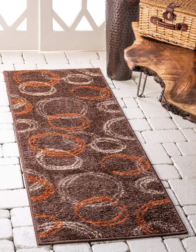 Vista 16 de Unique Loom - Tapete con diseño abstracto, informal, moderno y contemporáneo de la colección otoñal, rectangular de 2 x 3 pies, diseño con círculos