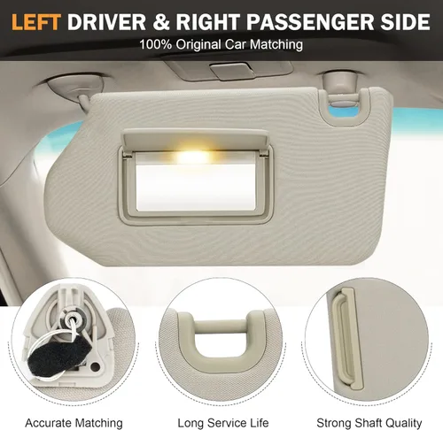 Vista 3 de TadaMark Parasol izquierdo para conductor derecho para Nissan Pathfinder 2013 2014 2015 2016 2017 2018 Infiniti QX60 2014-2017 JX35 2013 Beige